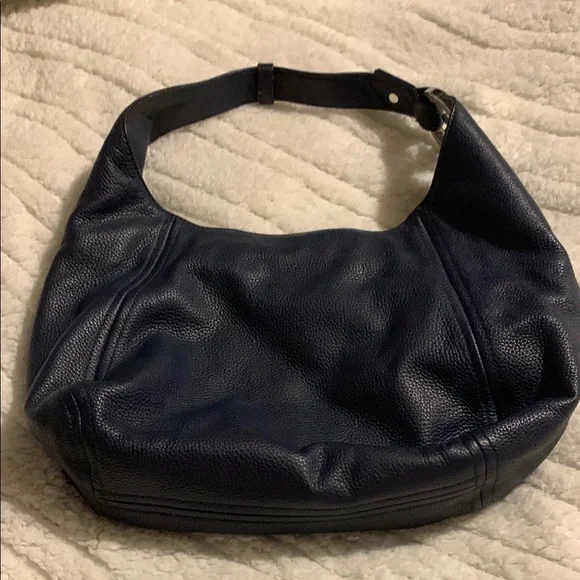 Authentic Michael Kors Navy Leather Hobo Bag - Picture 4 of 11